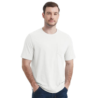 Mens T Shirts Short Sleeve Pocket Cotton Crewneck Tee Regular Fit